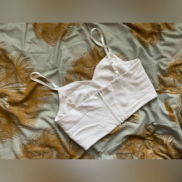 Babaton cropped bustier viscose blend L eggshell wht - Picture 3 of 3